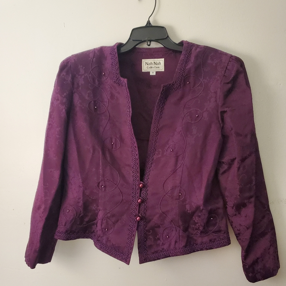 VTG NAH NAH Embroidered floral Jacket sz 18